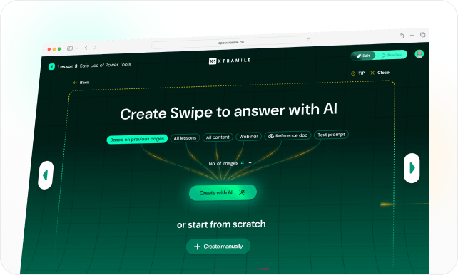 Create courses in minutes