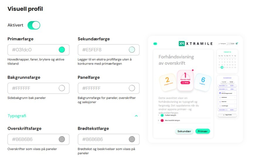 Visuell Profil - Norsk Skjermdump